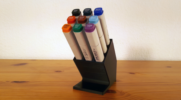 3D printable custom pen holders.