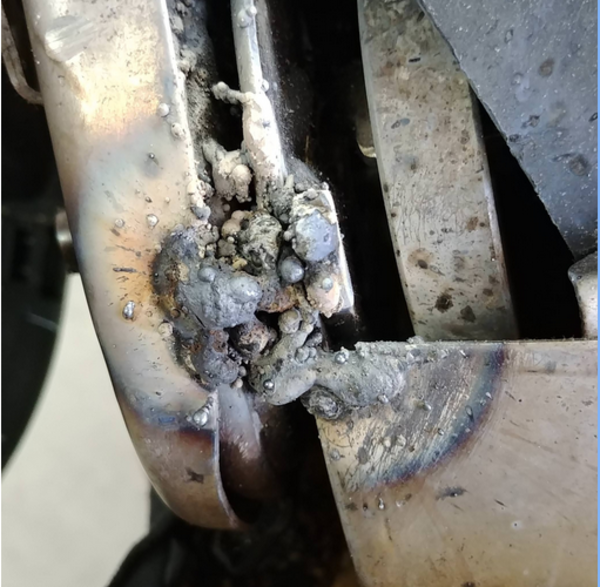 An impressive booger weld.